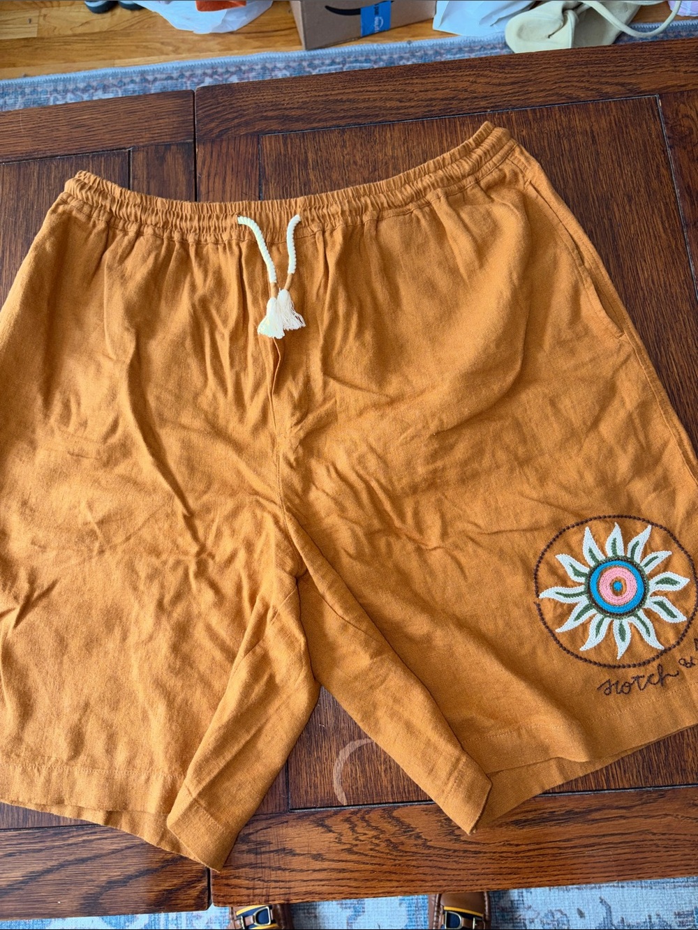 NWOT Scotch & Soda Rust Orange Elastic Waist Shorts